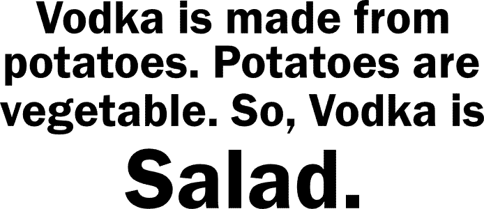 Vodka is salad