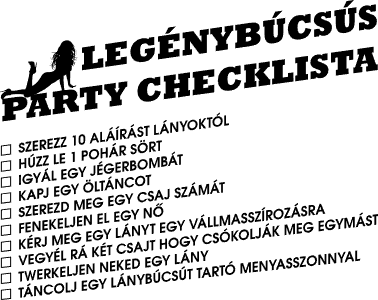 Legénybúcsú checklist