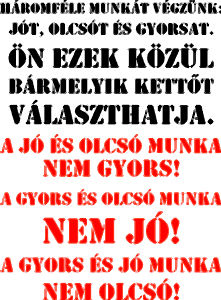 Háromféle munkát végzünk